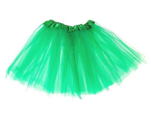 Spódniczka tiulowa 3 warstwy na gumce zielona 30cm