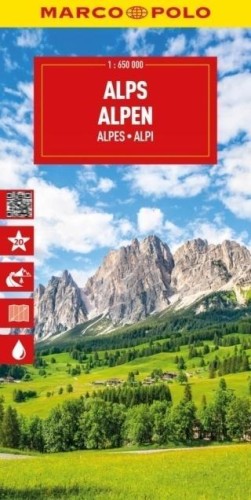 Mapa drogowa Alpy 1:650 000, praca zbiorowa