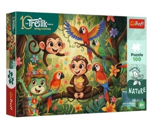 Puzzle 100 Rodzina Treflików Małpki i przyjaci