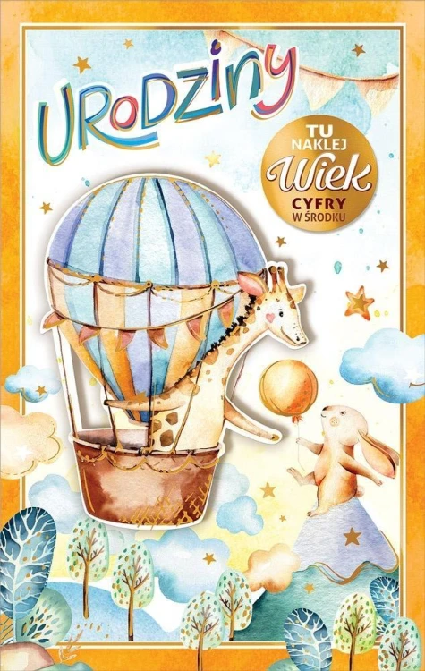 Kartka okolicznościowa Urodziny (wymienne cyfry)