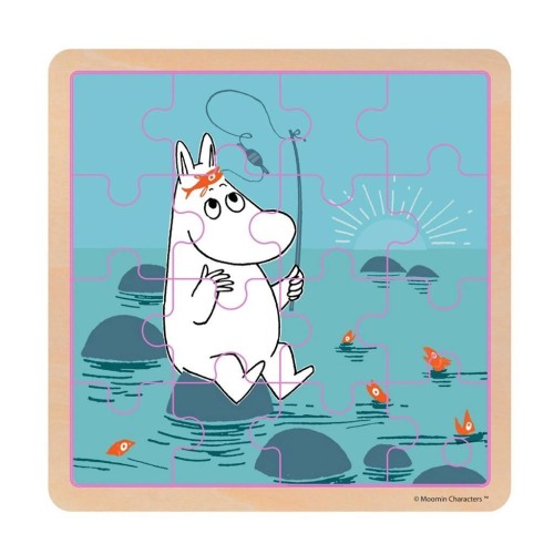 Puzzle Muminki Na Ryby drewniane 16el, Barbo Toys