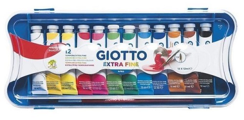 Farby plakatowe w tubkach 12 kolorów GIOTTO