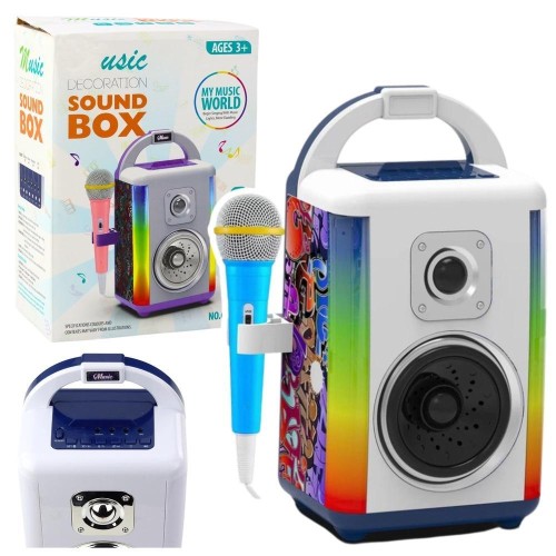 Zestaw muzyczny Sound Box nagrywanie led, Leantoys