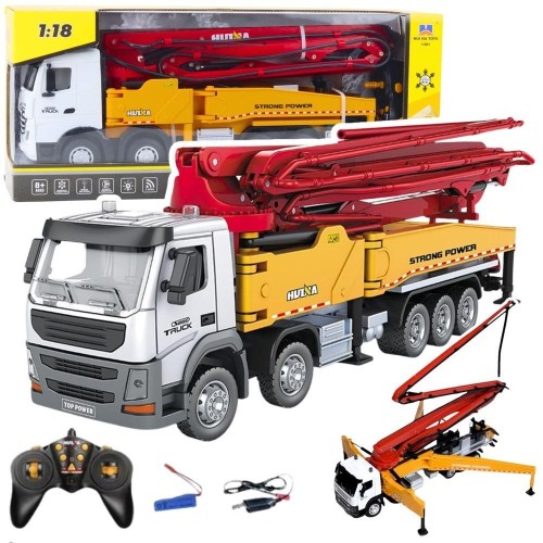 Betoniarka z pompą Huina metalowa 1:18, Leantoys