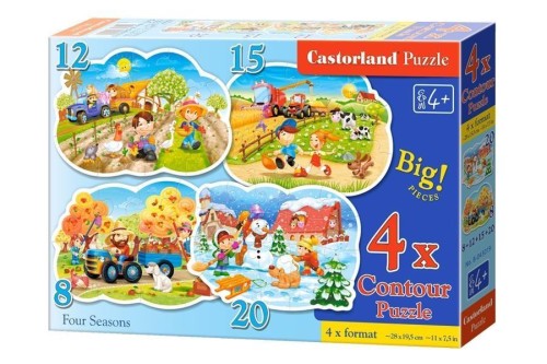Puzzle x 4 - Cztery pory roku CASTOR, Castorland