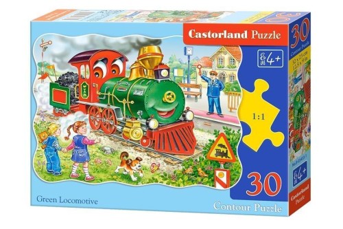 Puzzle 30 Green Locomotive CASTOR, Castorland
