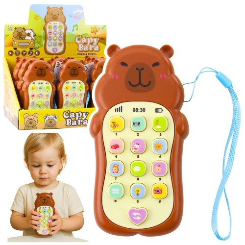 Telefon interaktywny Kapibara brązowy, Leantoys