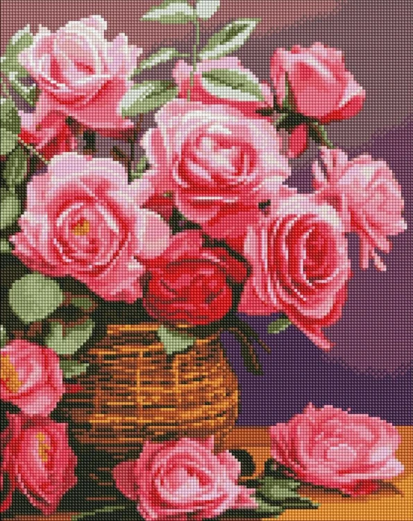 Diamentowa mozaika - Kolorowe róże 40x50cm, Ideyka