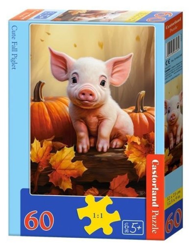 Puzzle 60 Cute Fall Piglet CASTOR, Castorland