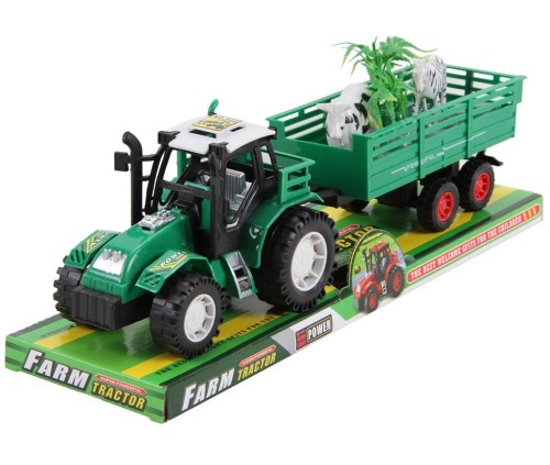 Traktor z przyczepą i zwierzętami, Trifox