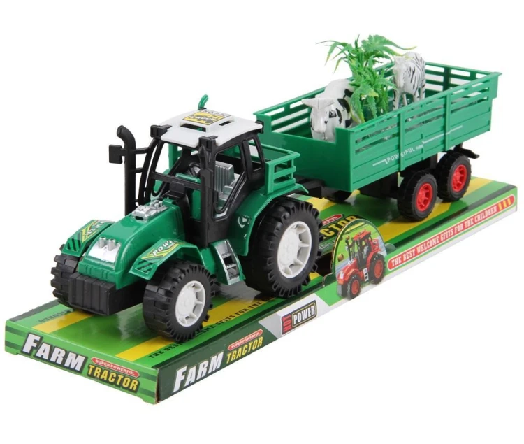 Traktor z przyczepą i zwierzętami, Trifox