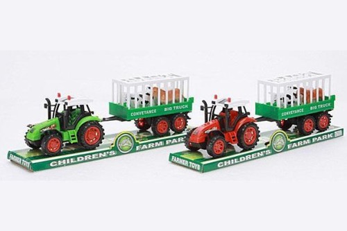 Traktor z przyczepą i zwierzętami, Trifox