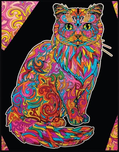 Kolorowanka welwetowa A4 Kot Długowłosy