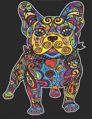 Kolorowanka welwetowa A4 Buldog Francuski