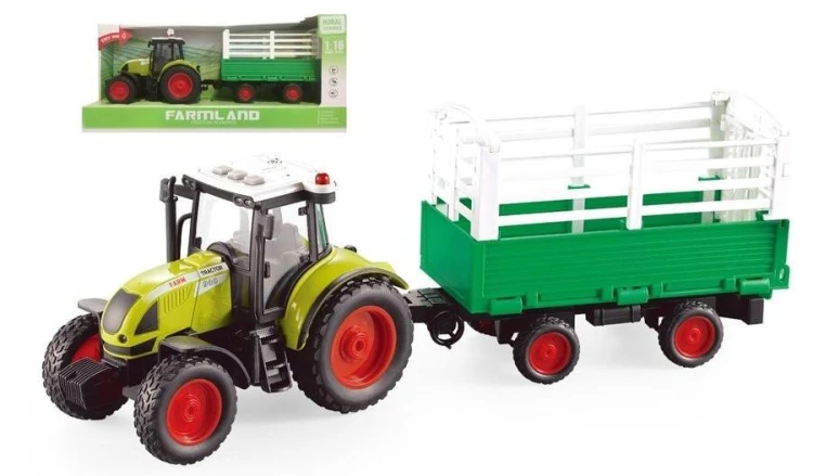 Traktor z przyczepą na siano - ruchome elementy