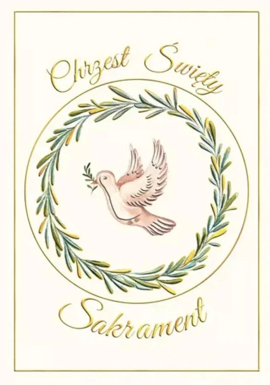 Karnet A4 chrzest Gołąb