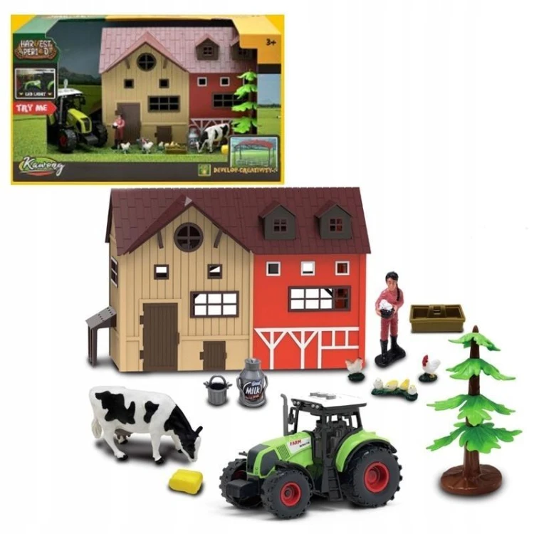 Zestaw Farma z traktorem światło dźwięk 12el