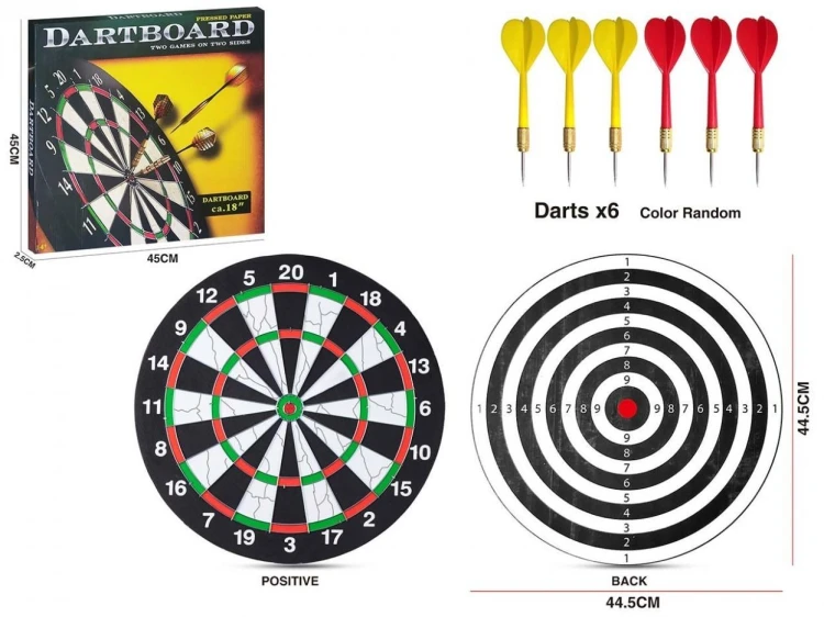 Tarcza z rzutkami dwustronna 45cm, Madej