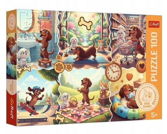 Puzzle 100 Długi dzień jamnika TREFL, Trefl