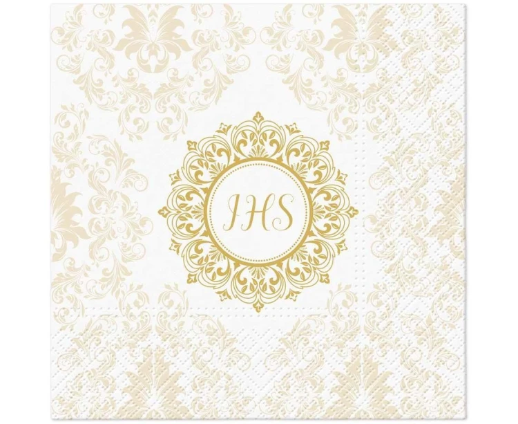 Serwetki Komunia IHS Ornament 33x33cm 20szt
