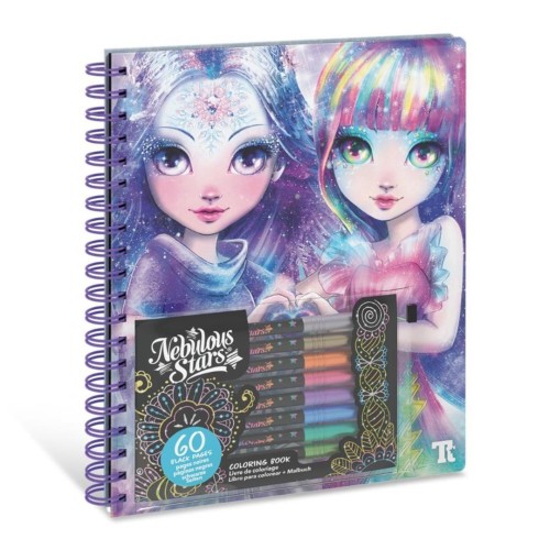 Kolorowanki z czarnymi kartkami i pisakami Isadora