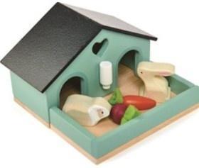 Figurki króliczki z akcesoriami drewniane