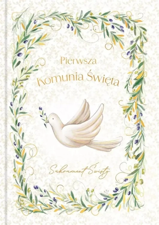 Książeczka A5 Pamiątka Komunijna. Gołąb w oliwkach