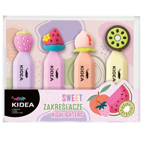 Zakreślacze Owoce 4szt KIDEA, DERFORM