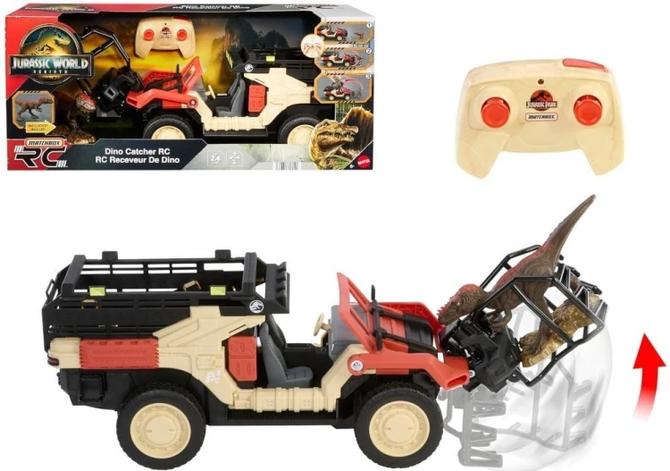 Jurassic World samochód RC z dinozaurem, Mattel