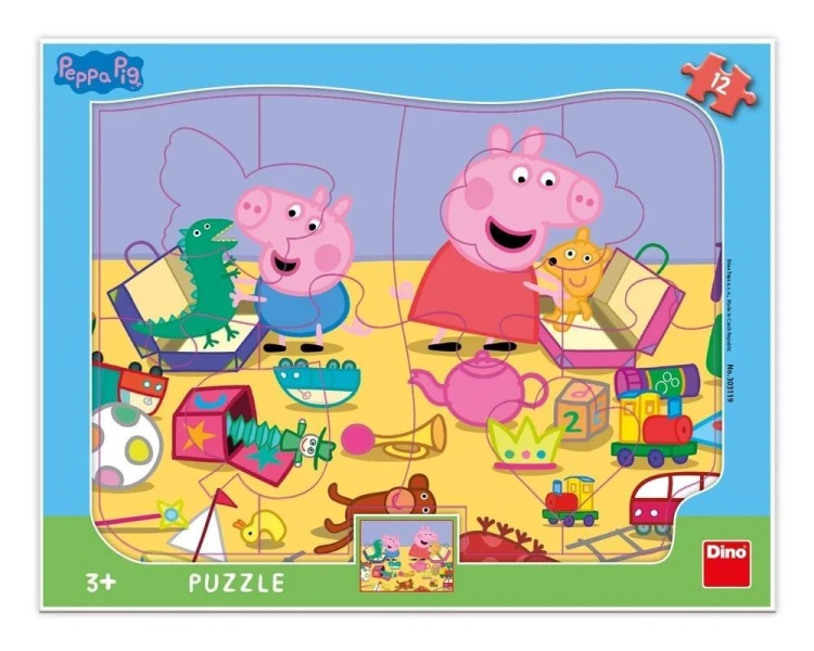 Puzzle ramkowe Świnka Peppa W pokoju 12el