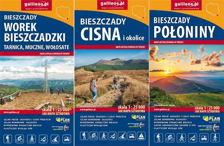 Bieszczady - komplet 3 map, praca zbiorowa