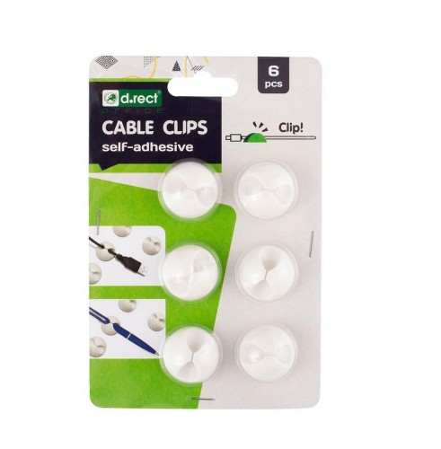 Uchwyt do kabli samoprzylepny biały D.RECT, D.RECT