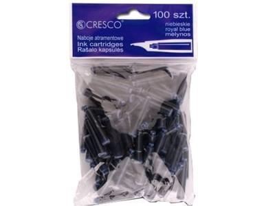 Naboje do piór niebieskie 100 sztuk, Cresco