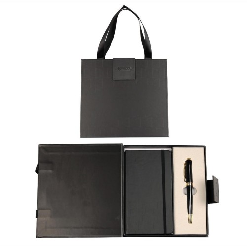 Długopis + notes Symphony premium czarno-złoty