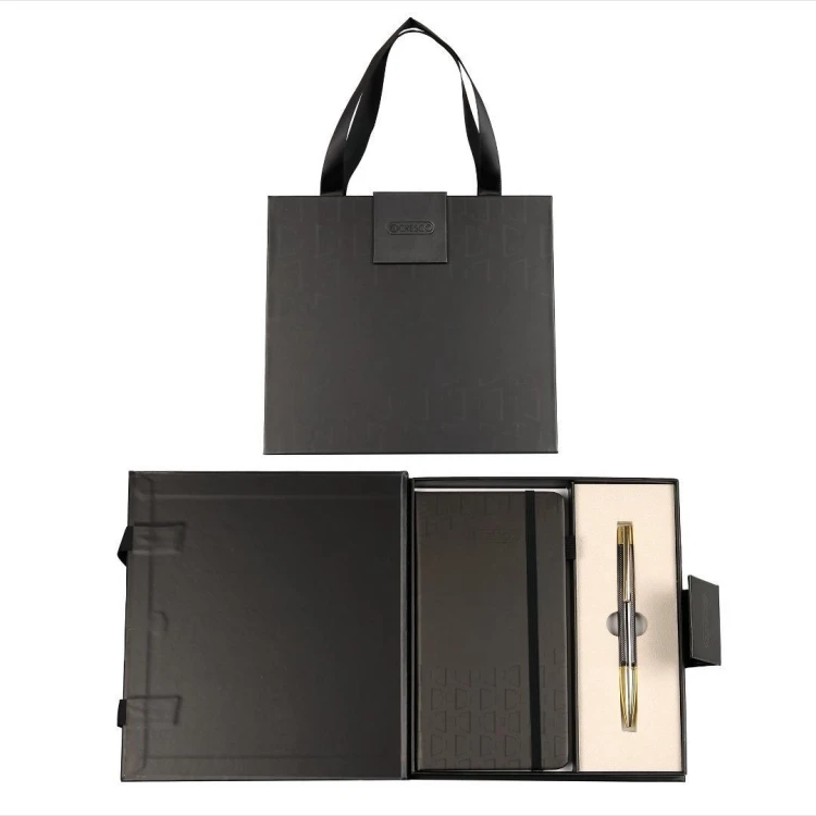 Długopis + notes Elegant premium grafitowo-złoty