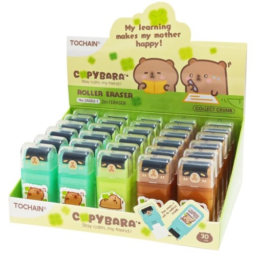 Gumka do ołówka z rolką oczyszczającą (30szt)