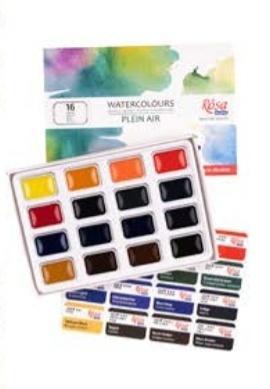 Zestaw farb akwarelowych w kostkach 16 kolorów