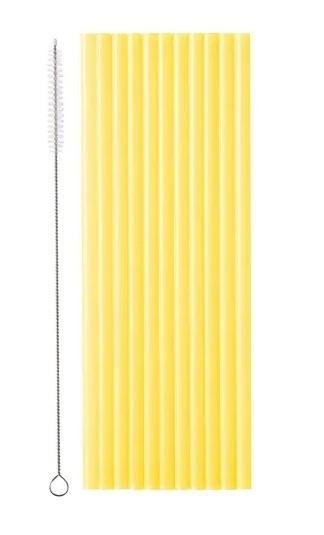 Słomki plastikowe żółte 23cm 12 szt