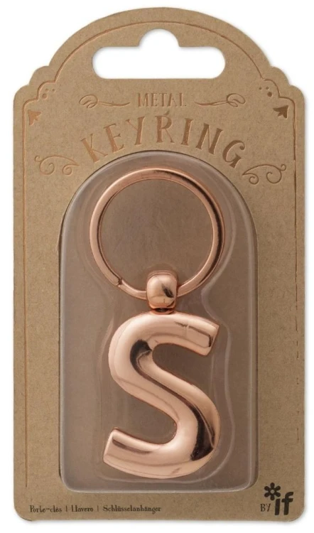 Metalowy brelok do kluczy litera S Keyring, IF