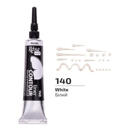 Farba aktylowa kontur universal perłowa white 20ml