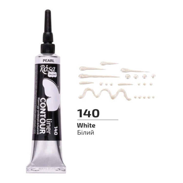 Farba aktylowa kontur universal perłowa white 20ml