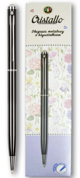 Długopis 0,7mm Cristallo Swarovski czarny, Penmate