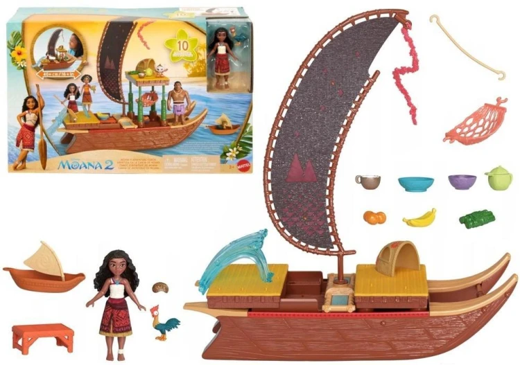 Figurki Disney Vaiana Wyprawa canoe, Mattel