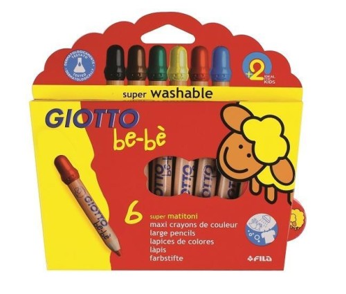 Kredki grube 6 kolorów Bebe GIOTTO, Giotto
