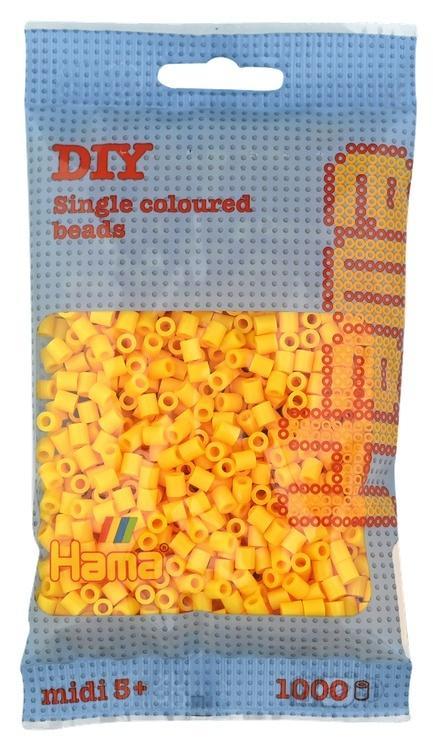 Koraliki Midi w woreczku 1000el żółte, Hama