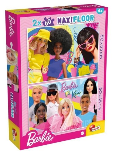 Puzzle Maxifloor 2x60 Barbie, Lisciani