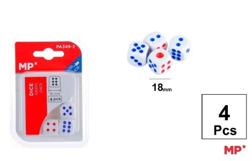 Kostka do gry 18mm 4szt, MP Main Paper