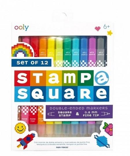 Cienkopisy z peczątkami Pixel Art 12 kolorów, ooly