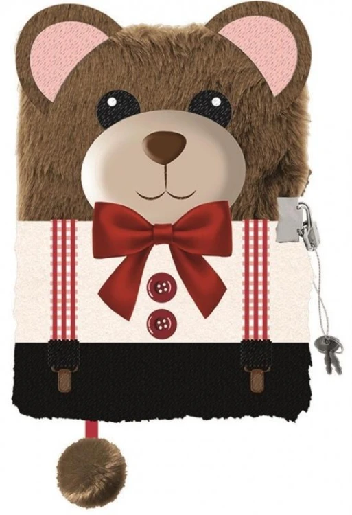 Pamiętnik A5/96K z kłódką 3D Teddy bear