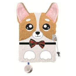 Pamiętnik z kłódką A5/96K 3D włochacz Corgi